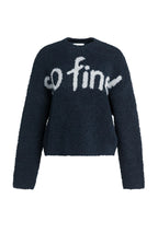 YAYA | Knitted Sweater Artwork Cat Black Dessin
