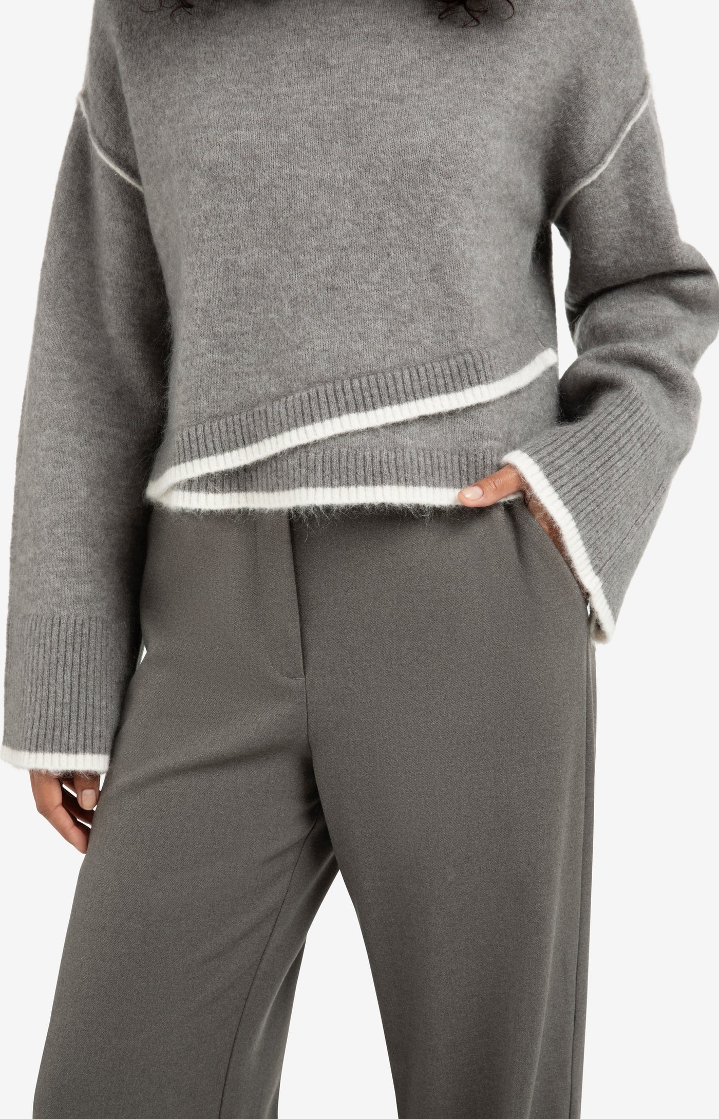 YAYA | Knitted Sweater Taupe Grey Melange