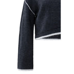 YAYA | Gebreide trui met contrasterende lijnen Blauw