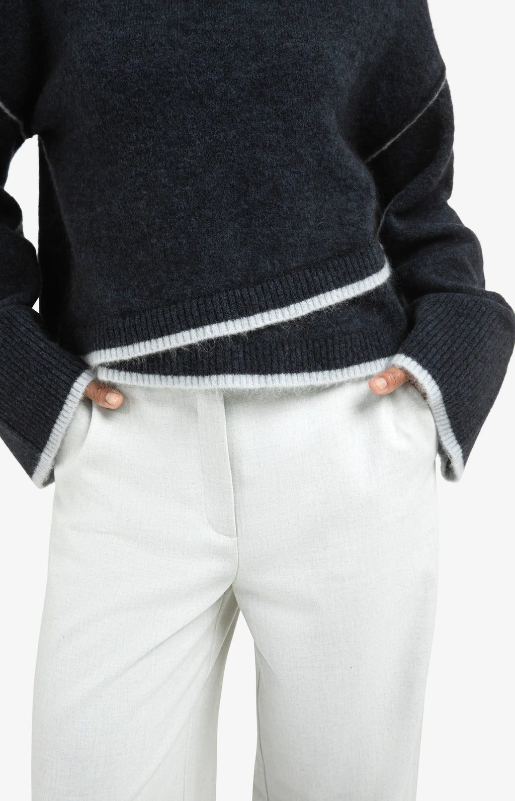 YAYA | Knitted Sweater Collegiate Blue Melange