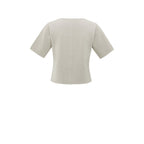 YAYA | Gebreide top met korte mouwen en knoopsluiting - milk brown -01-010115-507