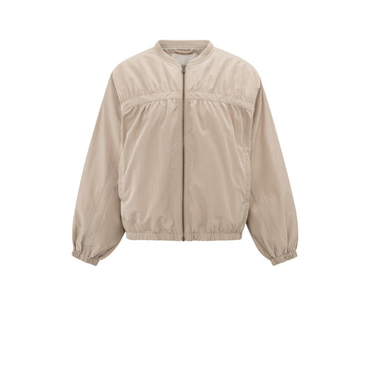 YAYA| Kort bomberjack met ritssluiting - twill beige - 02-001046-503