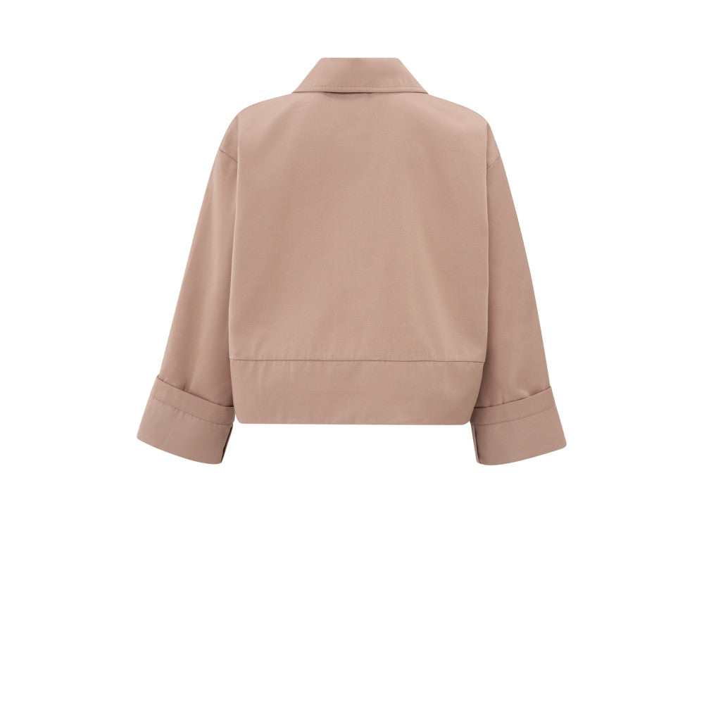 YAYA | Kort oversized jack van zware satijnstof met knopen - dusty pink - 02-001045-502