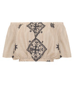 Greek Archaic Kori | top lefkada strapless - beige/black - s25k-440371