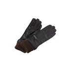 YAYA | Leren handschoenen met gebreide boorden - Mulch brown - 03-203008-309