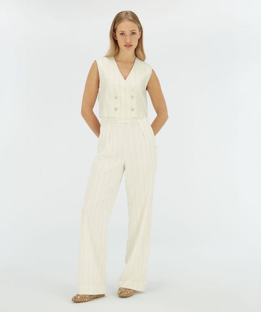 Josh V | Leva cropped gilet - light ecru - JV-2506-0107