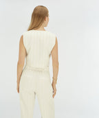 Josh V | Leva cropped gilet - light ecru - JV-2506-0107