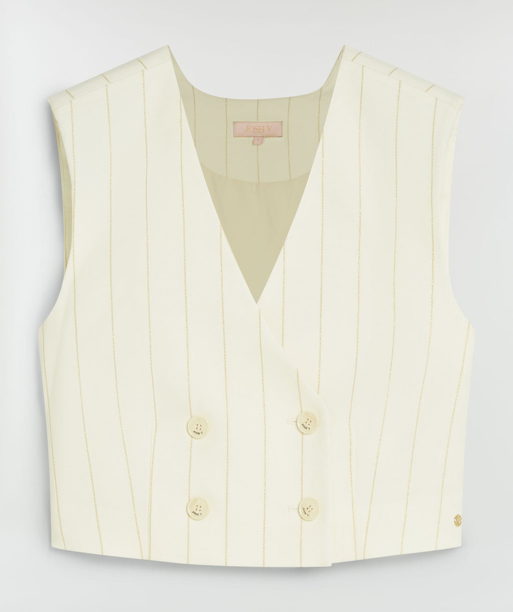 Josh V | Leva cropped gilet - light ecru - JV-2506-0107