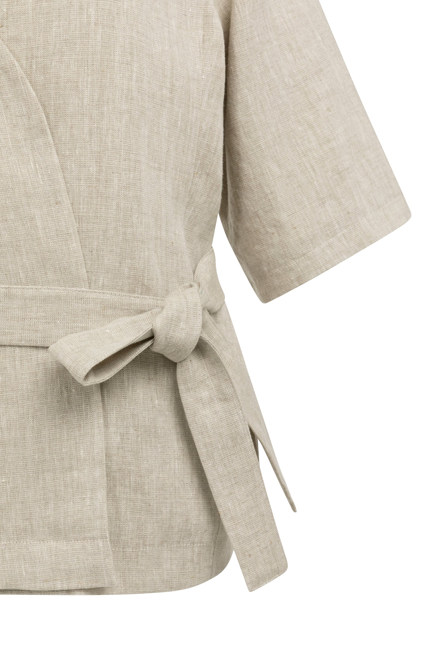YAYA | Linen Wrap Jacket Tie Belt Light Beige Melange