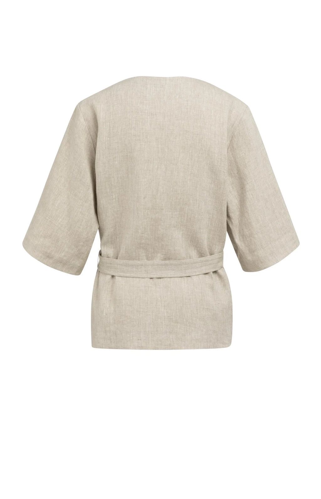 YAYA | Linen Wrap Jacket Tie Belt Light Beige Melange