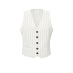 YAYA | Linnenmix gilet met krijtstreep- sand linen beige dessin - 01-521003-505