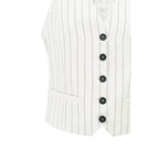 YAYA | Linnenmix gilet met krijtstreep- sand linen beige dessin - 01-521003-505