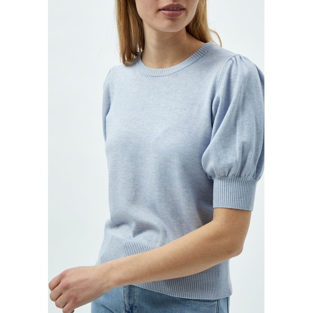 Minus | Liva knit tee - ibiza blue melange