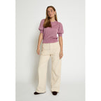 Minus | Liva - Puff Sleeve Metallic Knit Pullover - mauve orchid metal - MI5705