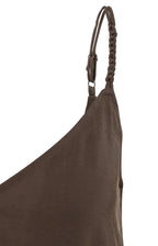 YAYA | Long Strappy Dress V-neck Aubergine
