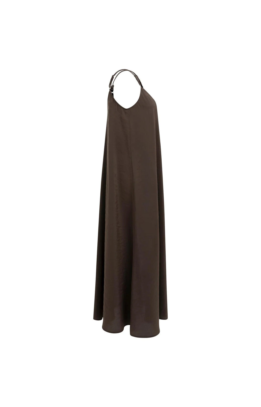 YAYA | Long Strappy Dress V-neck Aubergine