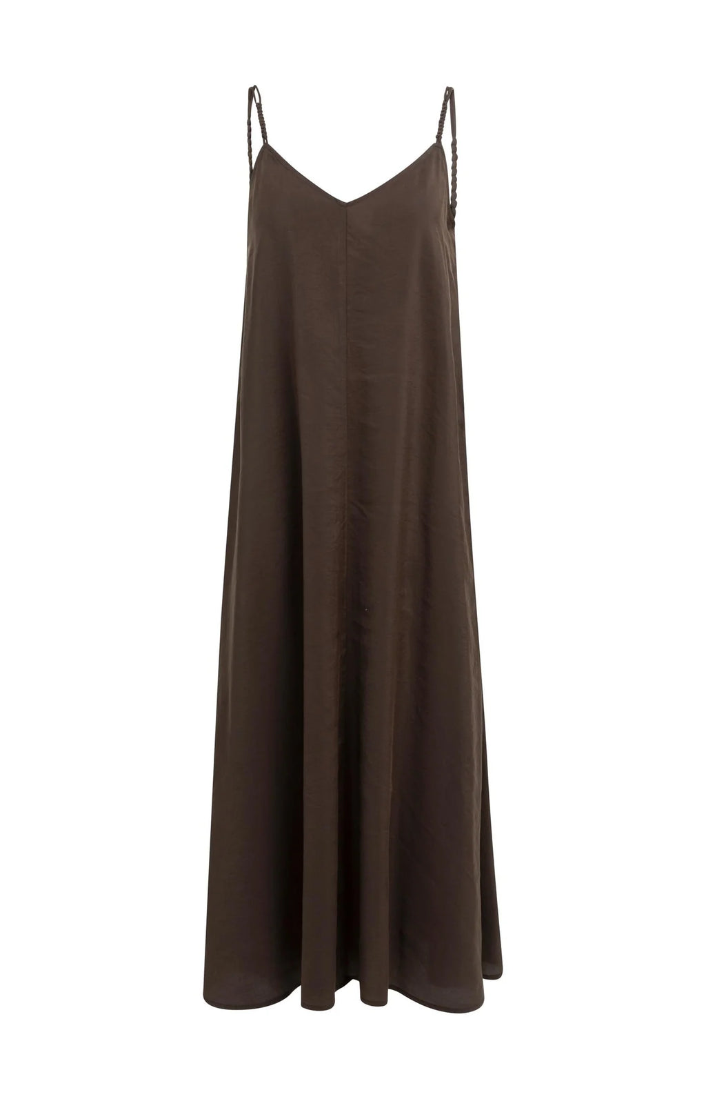 YAYA | Long Strappy Dress V-neck Aubergine