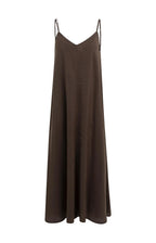 YAYA | Long Strappy Dress V-neck Aubergine