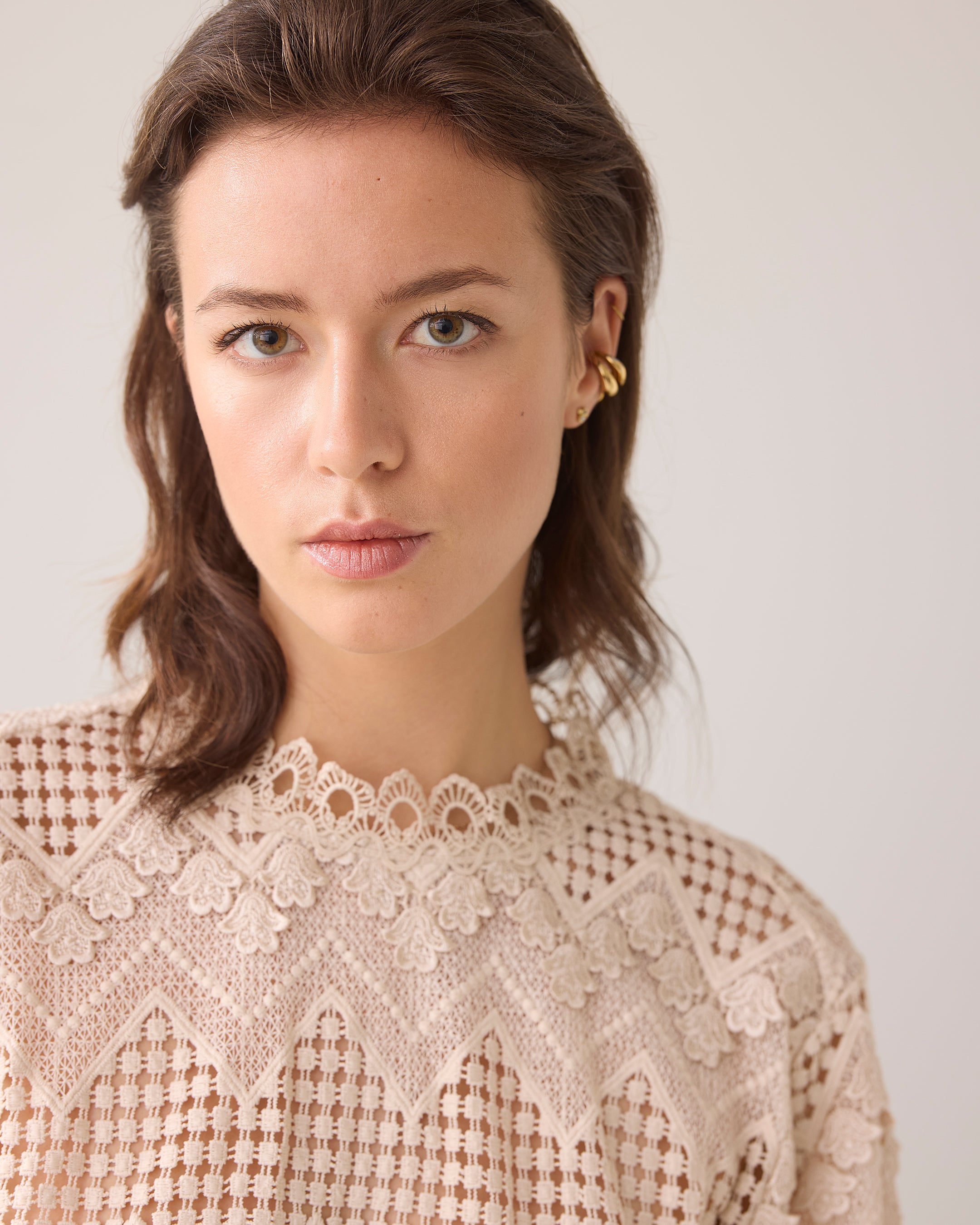 Summum Woman | Longsleeve top lace - pebble beige - 871922474