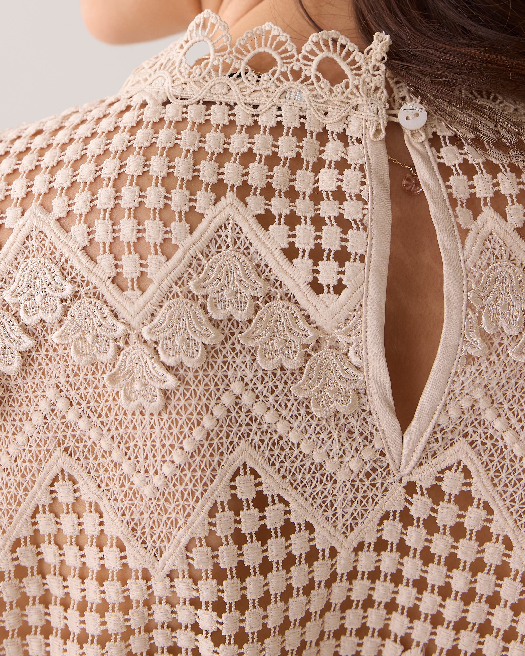 Summum Woman | Longsleeve top lace - pebble beige - 871922474