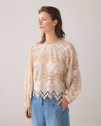 Summum Woman | Longsleeve top lace - pebble beige - 871922474