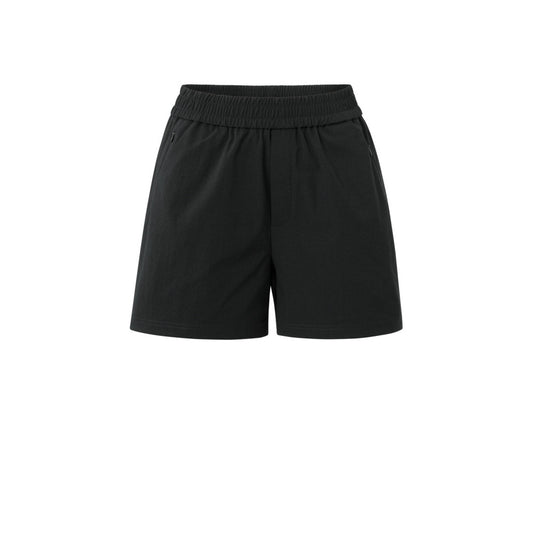 YAYA | Luchtige short met elastische tailleband en ritszakken - washed black - 01-321021-505