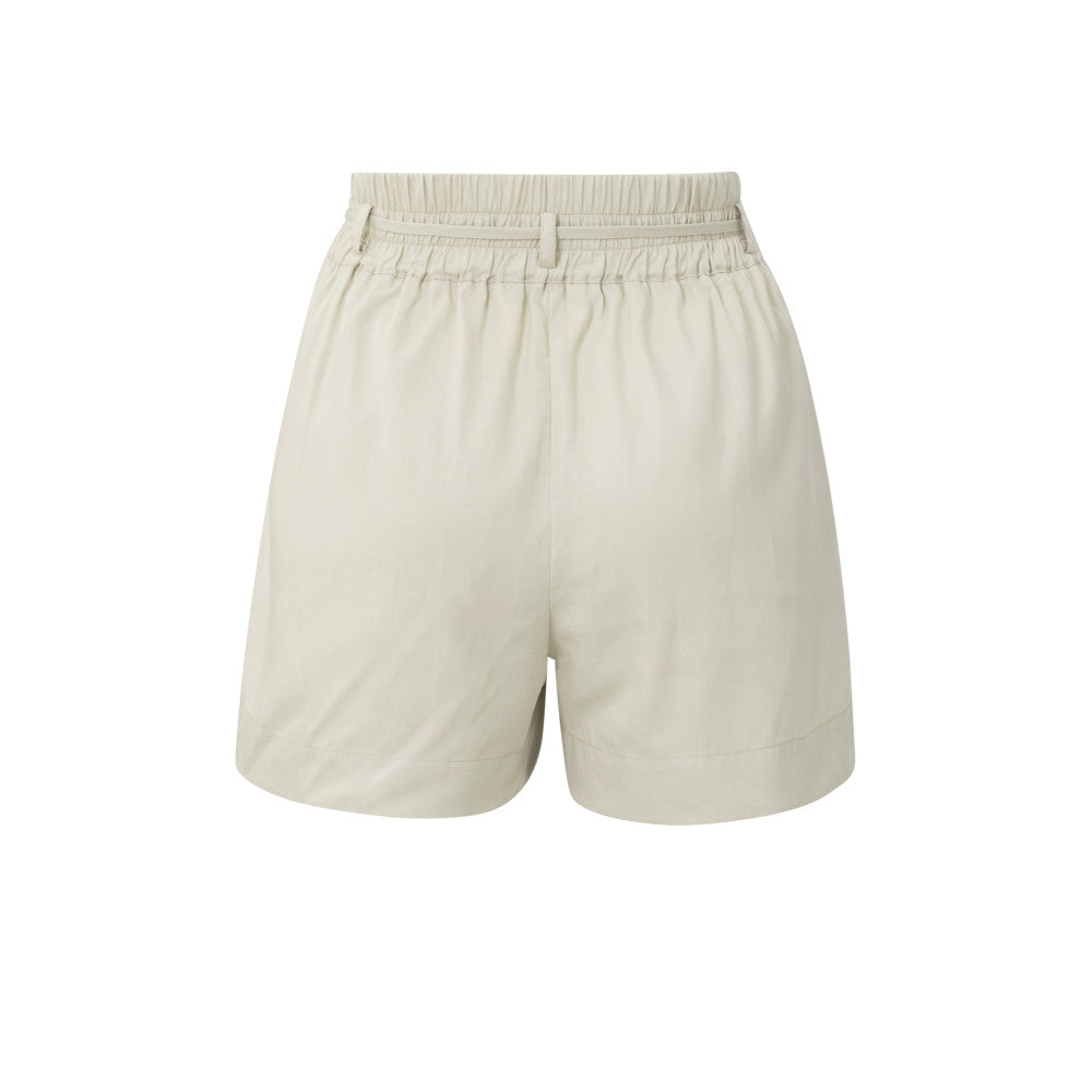 YAYA | Luchtige short met hoge taille, taillekoord, zakken en rits - 01-321020-406