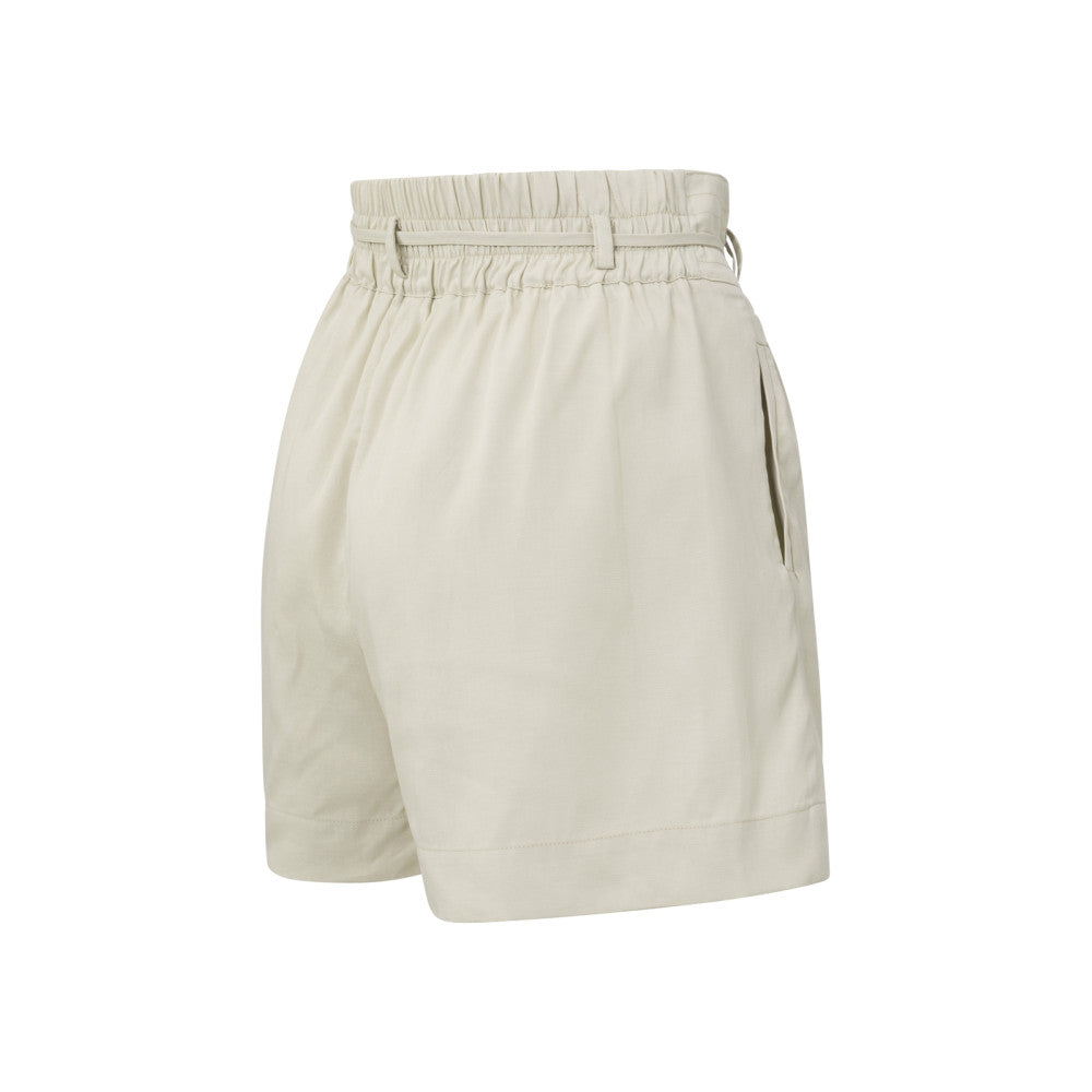 YAYA | Luchtige short met hoge taille, taillekoord, zakken en rits - 01-321020-406