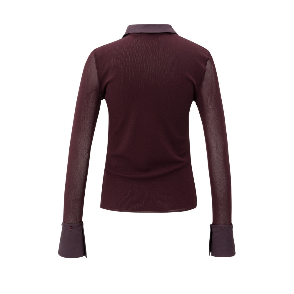 YAYA | Mesh Top Bordeaux