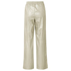 YAYA | Metallic faux leren broek met wijde pijpen en normale fit - metallic gold - 01-309108-411