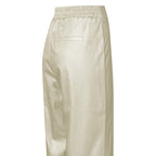 YAYA | Metallic faux leren broek met wijde pijpen en normale fit - metallic gold - 01-309108-411