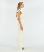 Josh V. | Mies  - high waisted wide leg pantalon met lurex - light ecru - JV-2506-0402