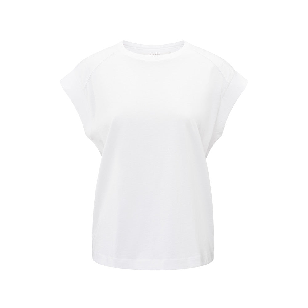 YAYA | Mouwloze top met ribdetails - pure white - 01-709285504