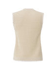 Yaya | Mouwloze trui met textuur, ronde hals en gerafelde randjes -  01-000345-404