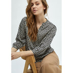 Peppercorn| odine 3/4 sleeve blouse - black print