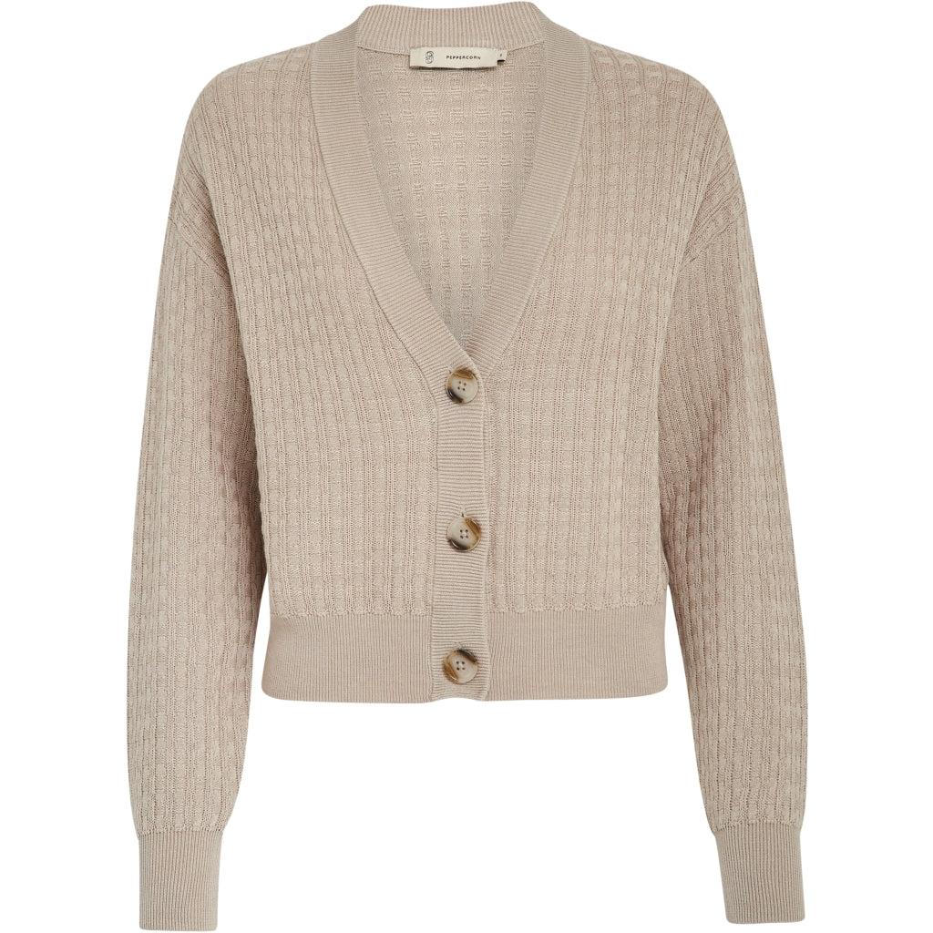 Peppercorn | Ona v-neck long sleeve knit cardigan - feather grey