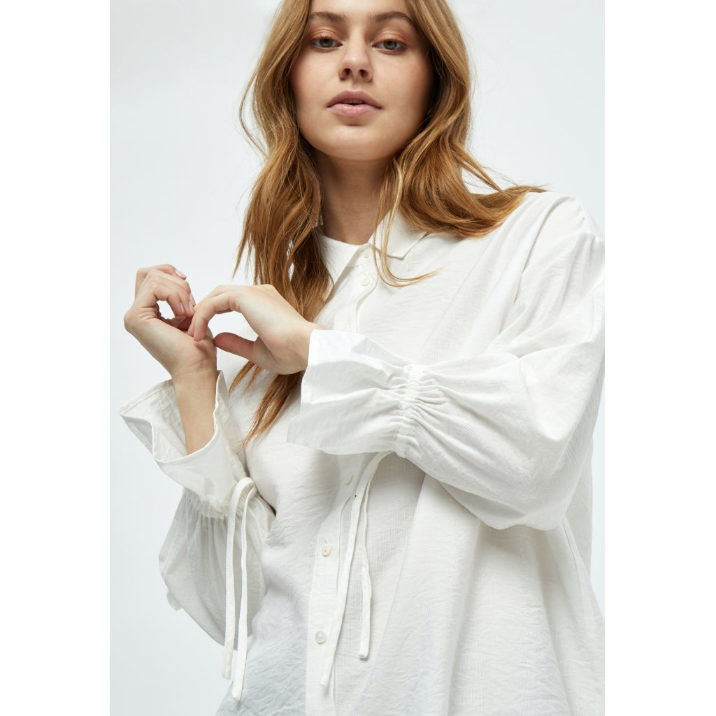 Peppercorn | Orinna long sleeve tie cuff shirt - gardenia