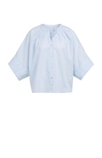 YAYA | Oversized Blouse Met Vleermuismouwen En Plooidetails Light Blue
