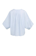 YAYA | Oversized Blouse Met Vleermuismouwen En Plooidetails Light Blue