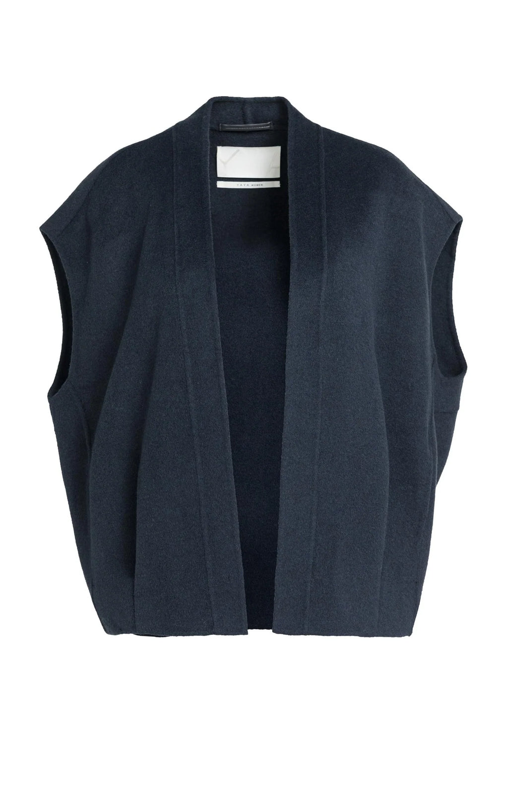 YAYA | Oversized Wool Blend Bodywarmer Cat Black Melange