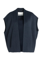 YAYA | Oversized Wool Blend Bodywarmer Cat Black Melange