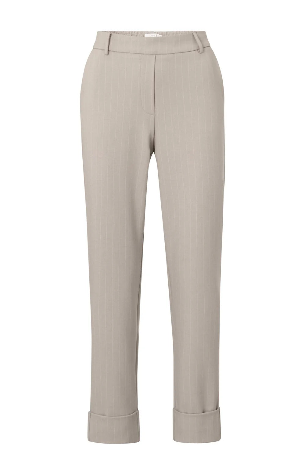 YAYA | Pantalon met krijtstrepen, elastische taille en zakken - dove grey dessin - 01-301146-409