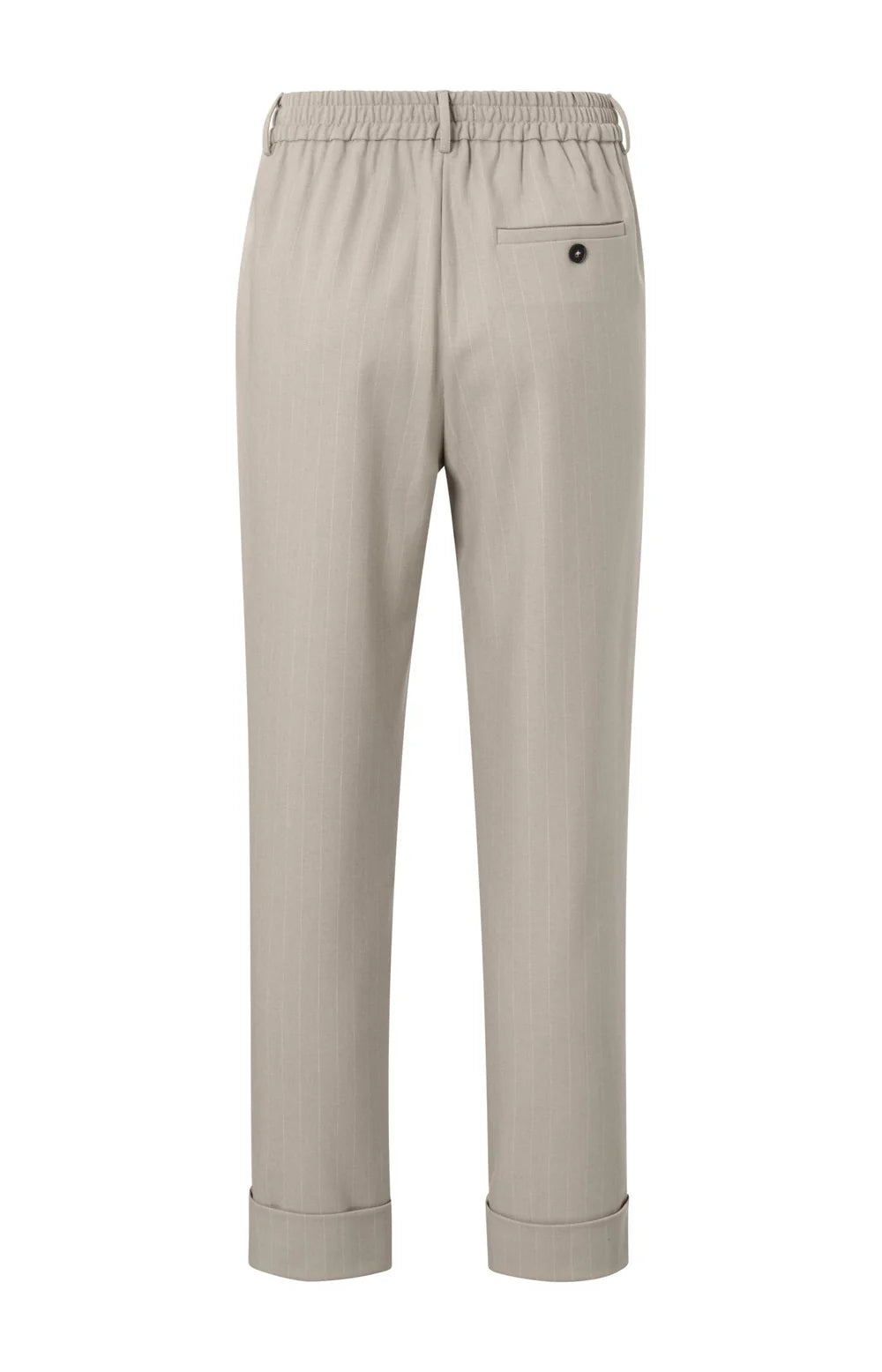 YAYA | Pantalon met krijtstrepen, elastische taille en zakken - dove grey dessin - 01-301146-409