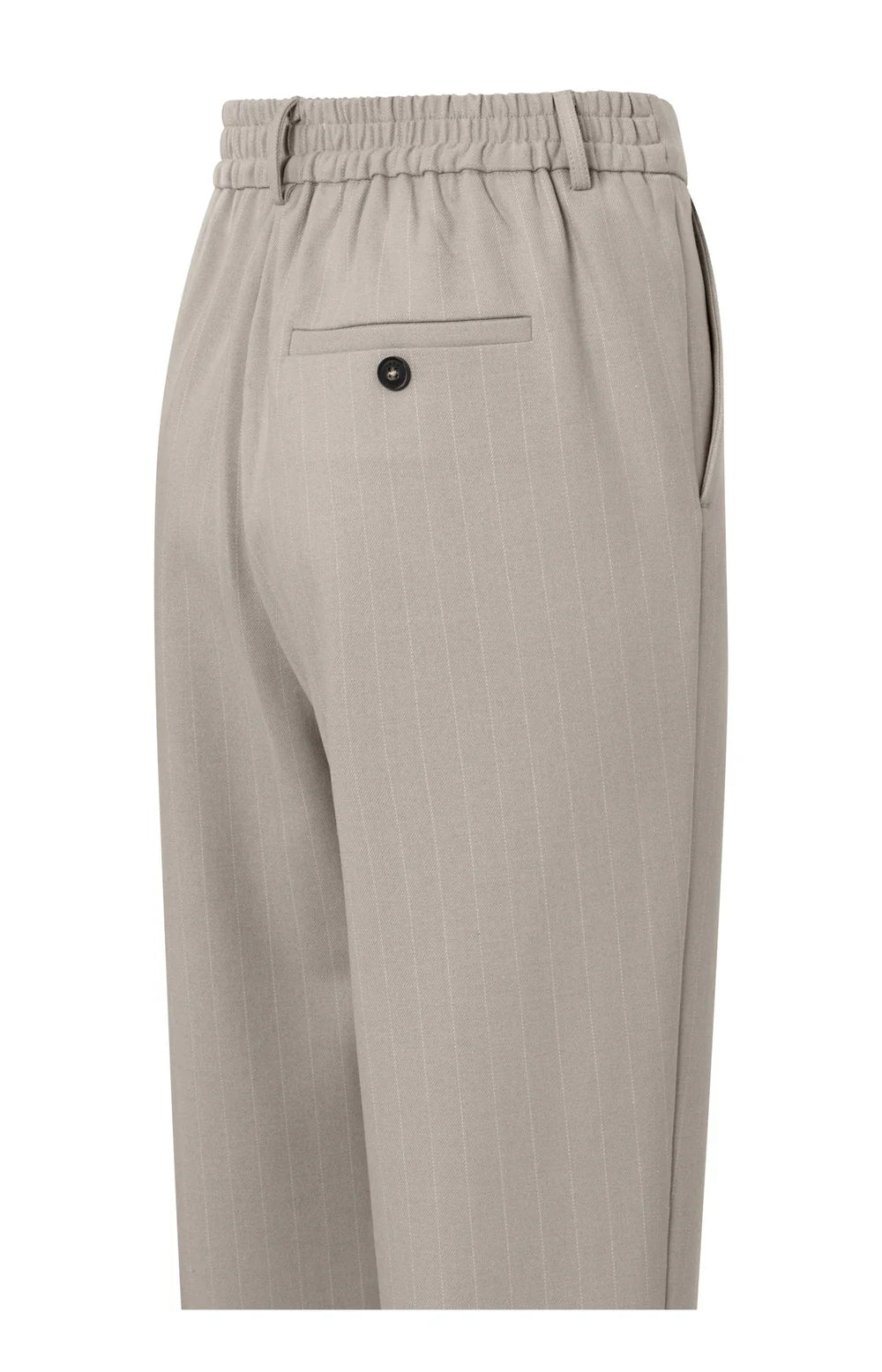 YAYA | Pantalon met krijtstrepen, elastische taille en zakken - dove grey dessin - 01-301146-409