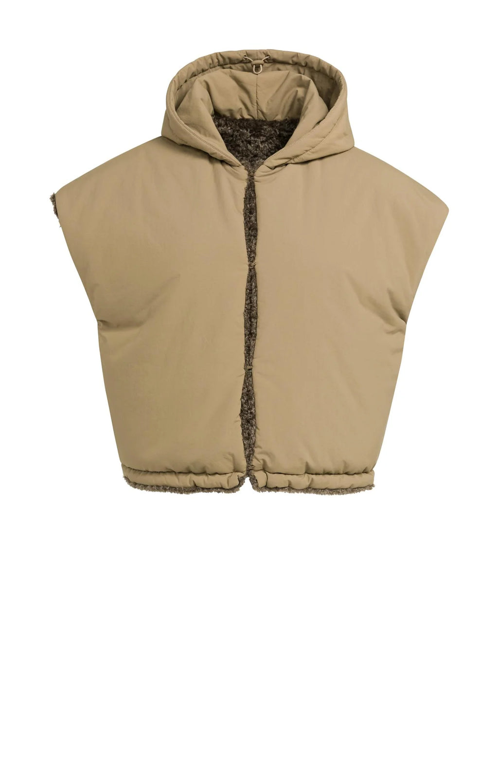 YAYA | Reversible Bodywarmer Hood Slate Black Brown