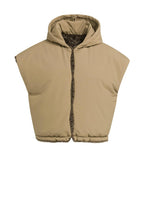 YAYA | Reversible Bodywarmer Hood Slate Black Brown