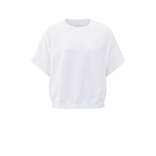 YAYA | Geribbelde jersey top met korte mouwen - pure white -  01-709313-508