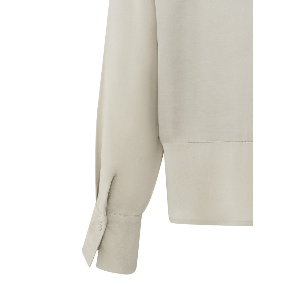 YAYA | Satijnen blouse met gemengde texturen - 01-201133-501