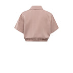 YAYA | Satijnen jack met korte mouwen en ritssluiting - soft mauve pink - 02-001050-505