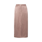 YAYA | Satijnen midi-rok met split en normale pasvorm - soft mauve pink - 8719784771